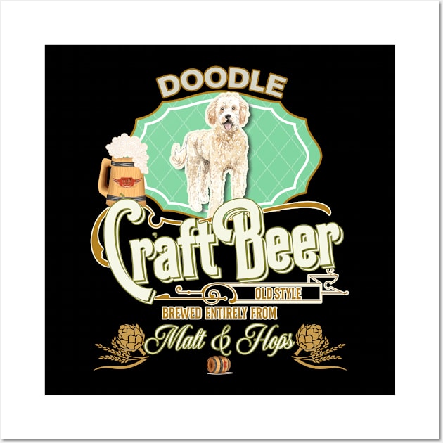 Golden Doodle Gifts - Beer Dog lover Wall Art by StudioElla